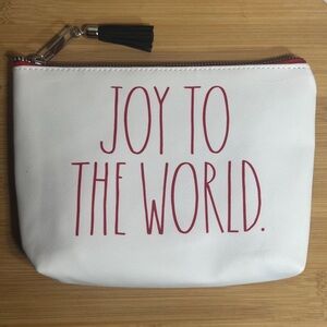 Rae Dunn Medium “Joy to the World” Double Sided Pouch, EUC